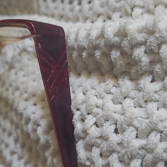 Burberry, B2043 3075 Eyeglasses, Dark Red Maroon Rectangular 130 - Picture 6 of 9